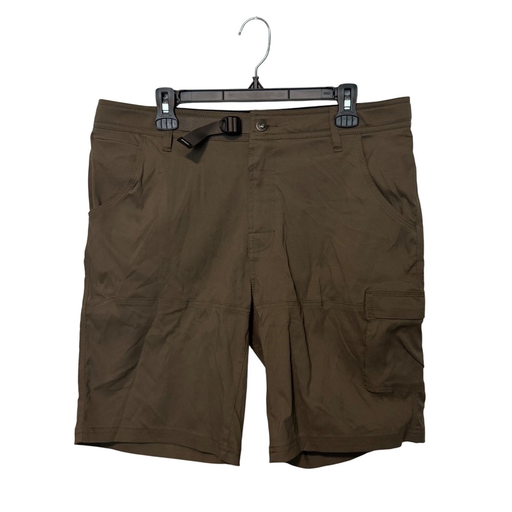 Prana Stretch Zion Shorts Mens 35 Brown Belted Hiking Cargo Outdoor 10" Trail